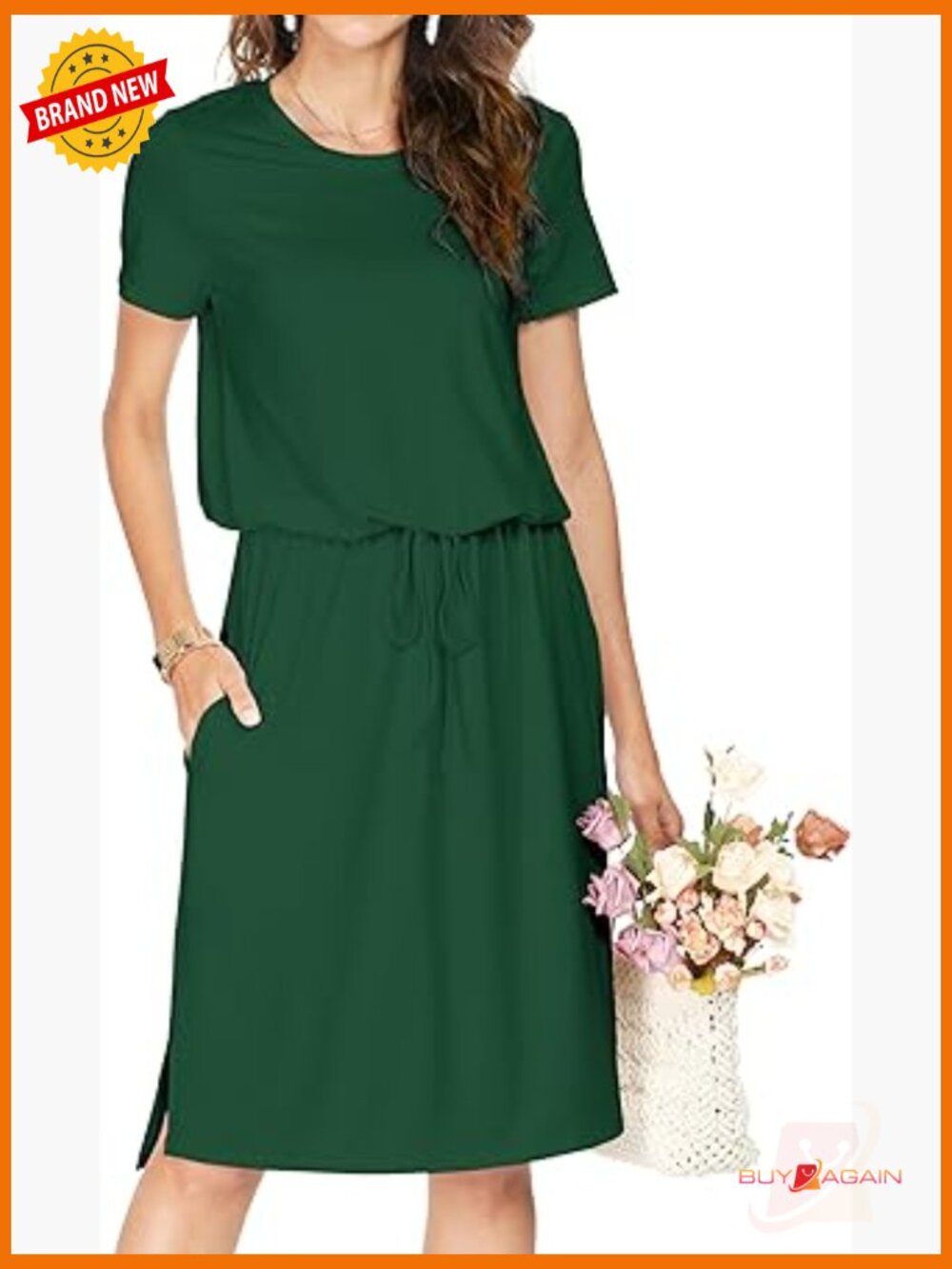 Casual Midi Dress With Pockets